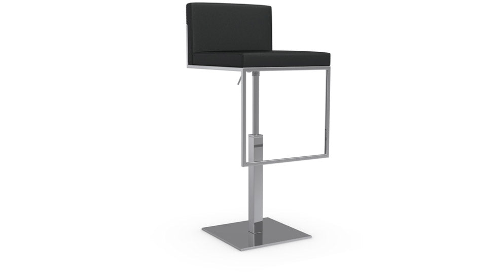 Calligaris Even Plus swivel leather upholstered bar stool