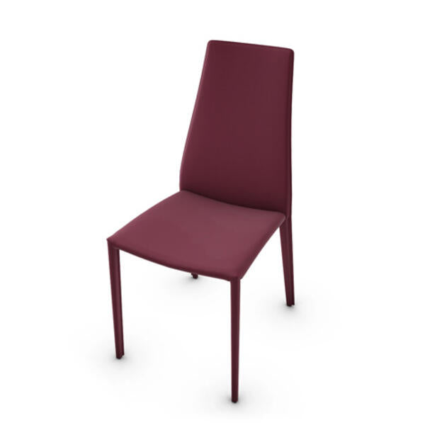 Calligaris Aida CS1484 Padded Upholstered Chair In Full Leather |Quick Ship