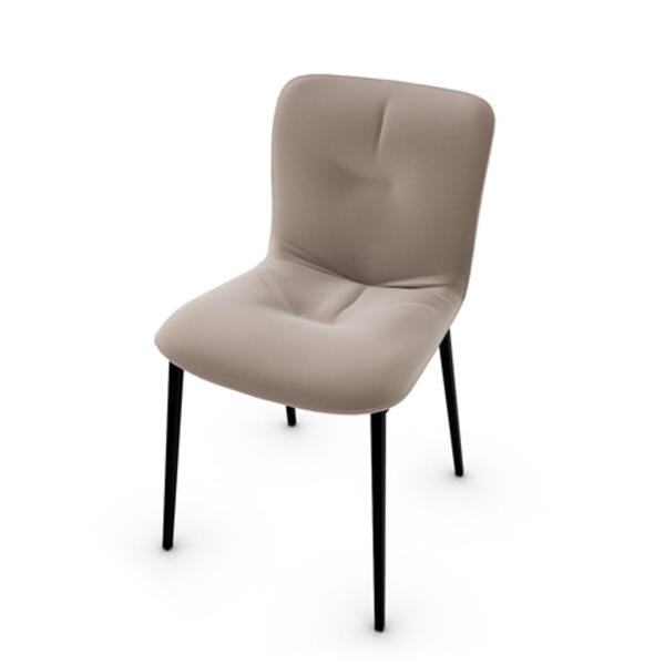 Calligaris Annie CS1848 Chair with Plush Seat and Metal Base | Quick Ship