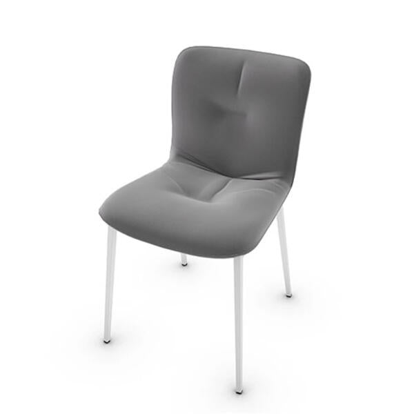 Calligaris Annie CS1848 Chair with Plush Seat and Metal Base | Quick Ship