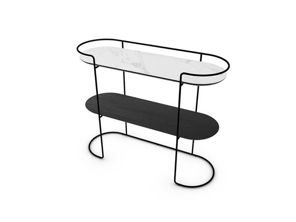 Calligaris Atollo CS-5130 console elliptical top and metal frame | Made to Order