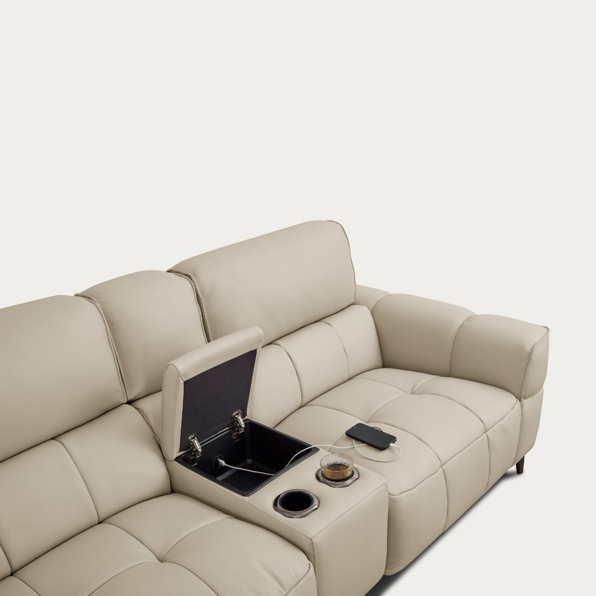 Cubo 5-Piece Leather Sectional Sofa – Oatmeal | Creative Furniture