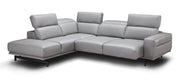 J & M Davenport Leather Sectional, Light Gray