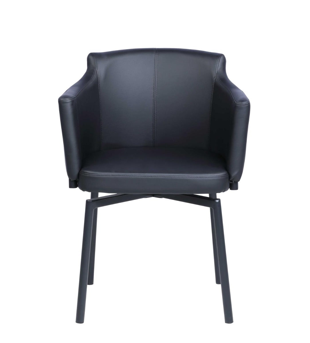 Chintaly Demi Modern Club Arm Chair with Memory Swivel, Black