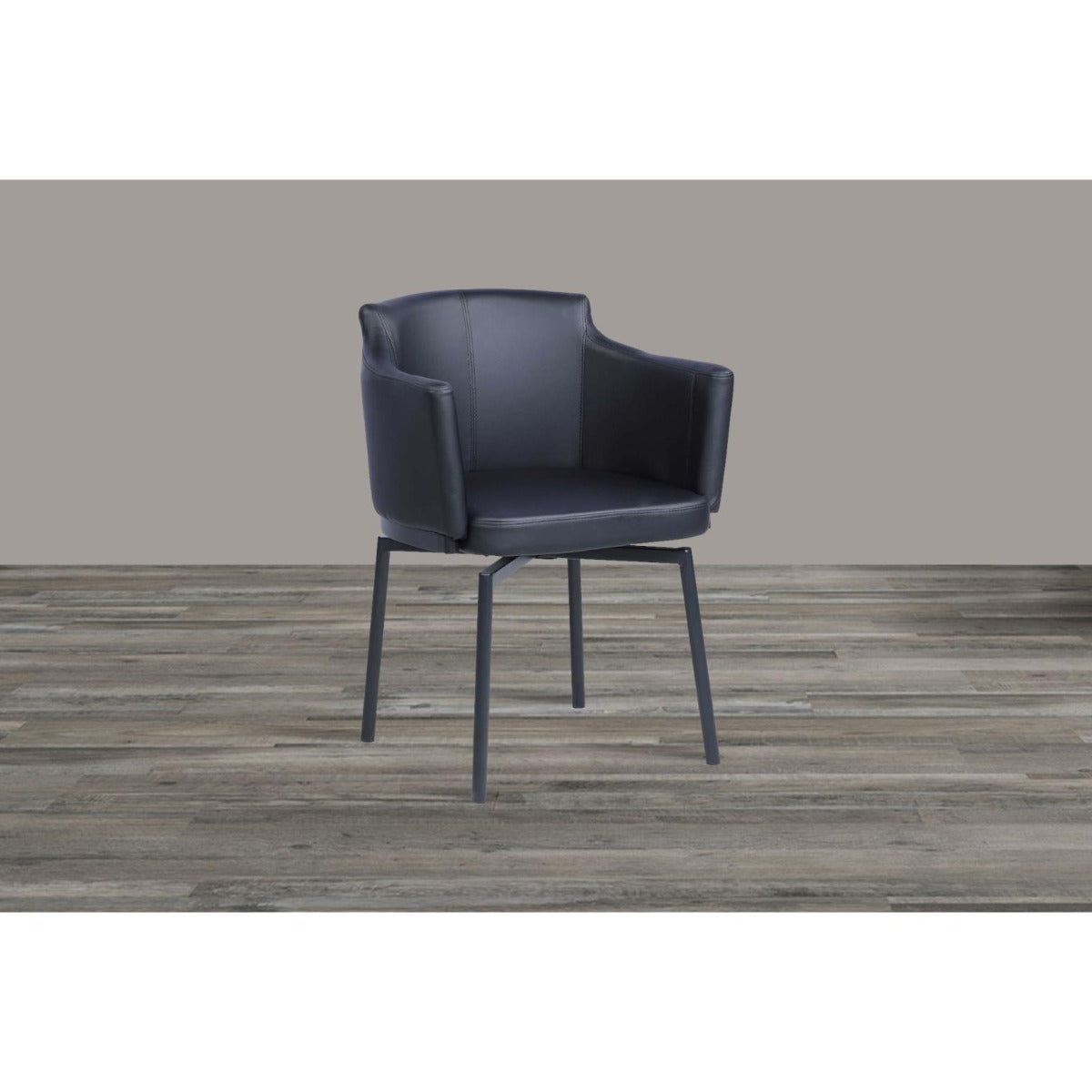 Chintaly Demi Modern Club Arm Chair with Memory Swivel, Black