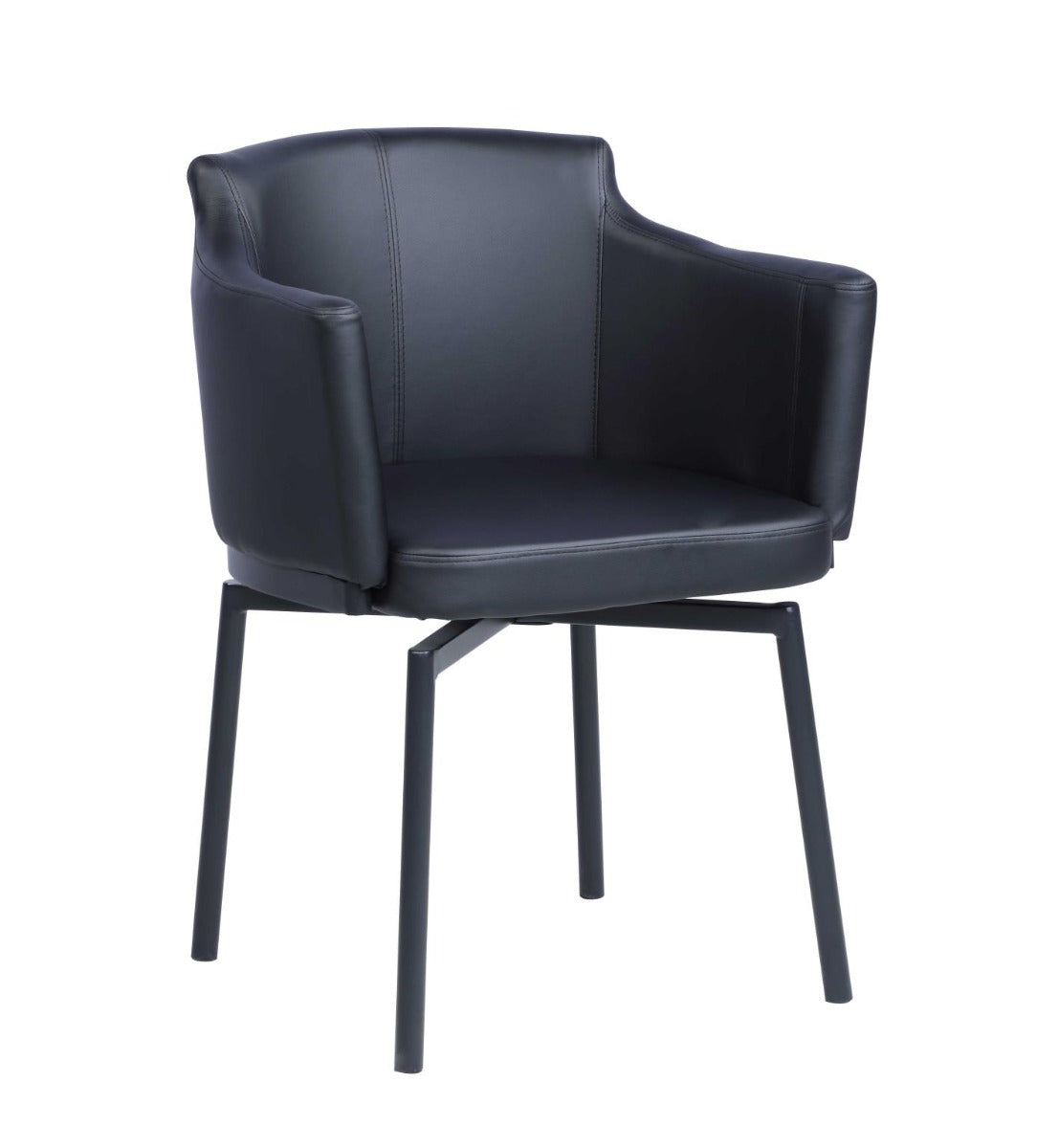 Chintaly Demi Modern Club Arm Chair with Memory Swivel, Black