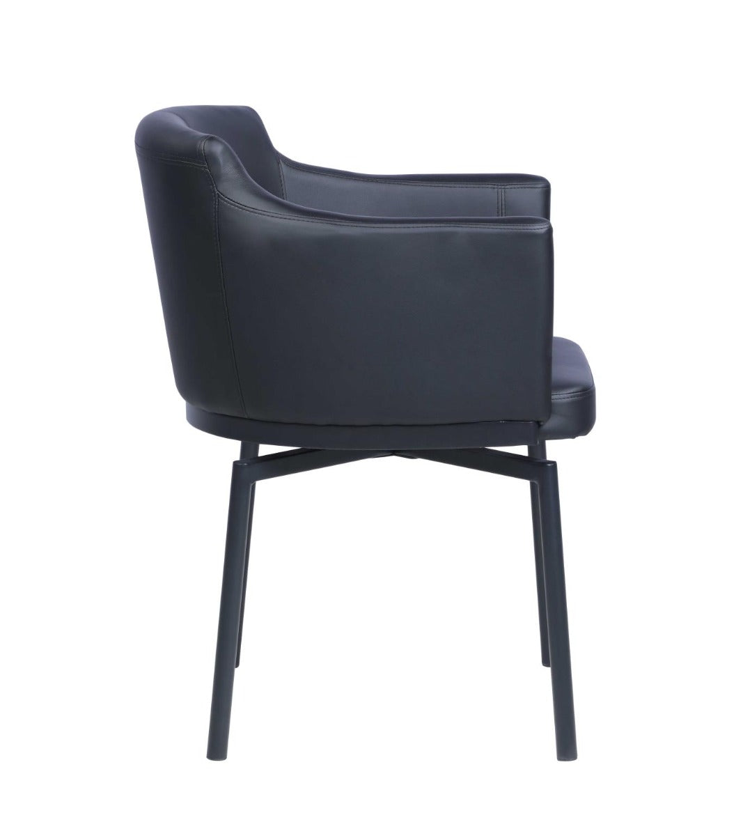 Chintaly Demi Modern Club Arm Chair with Memory Swivel, Black