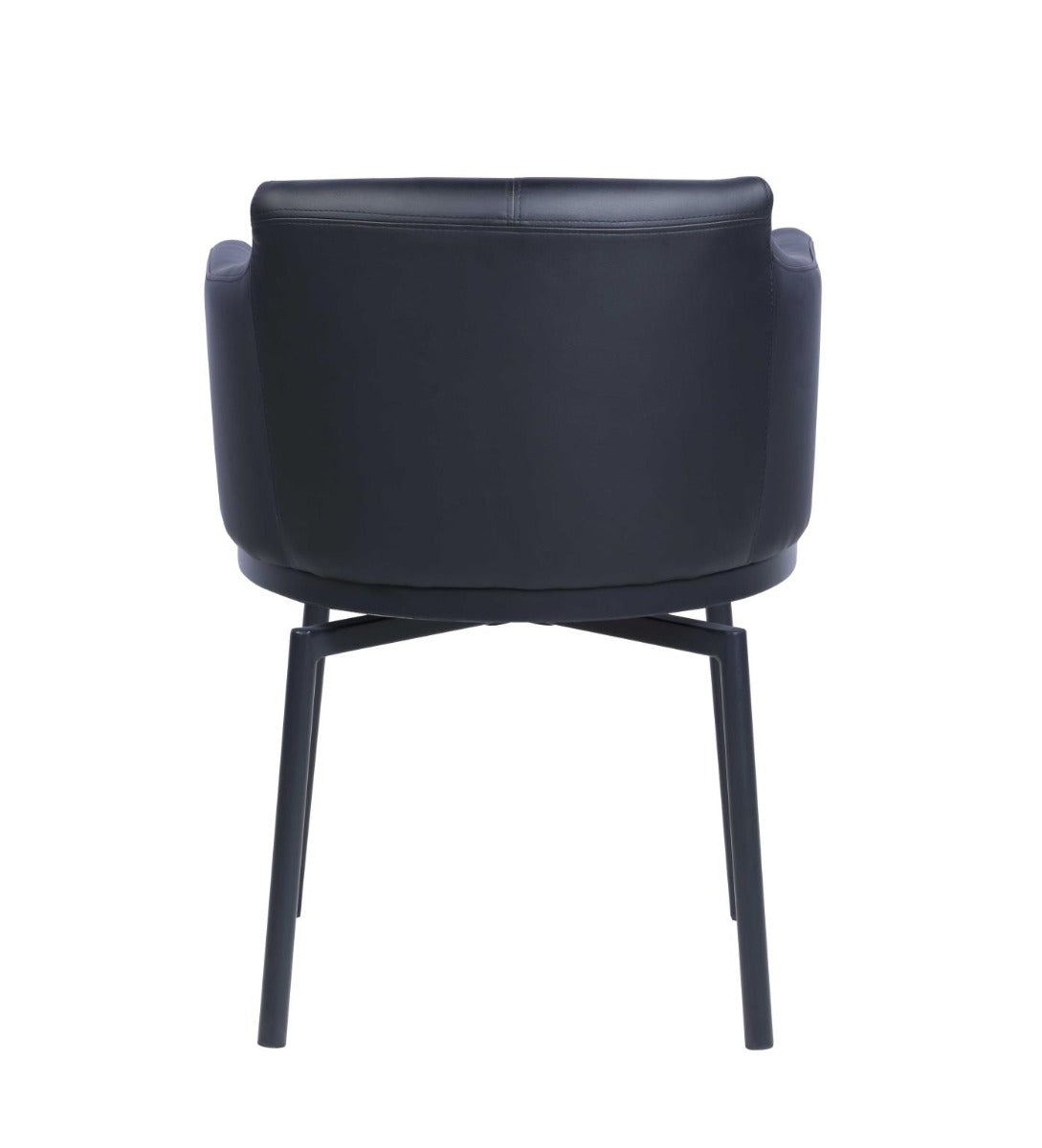 Chintaly Demi Modern Club Arm Chair with Memory Swivel, Black