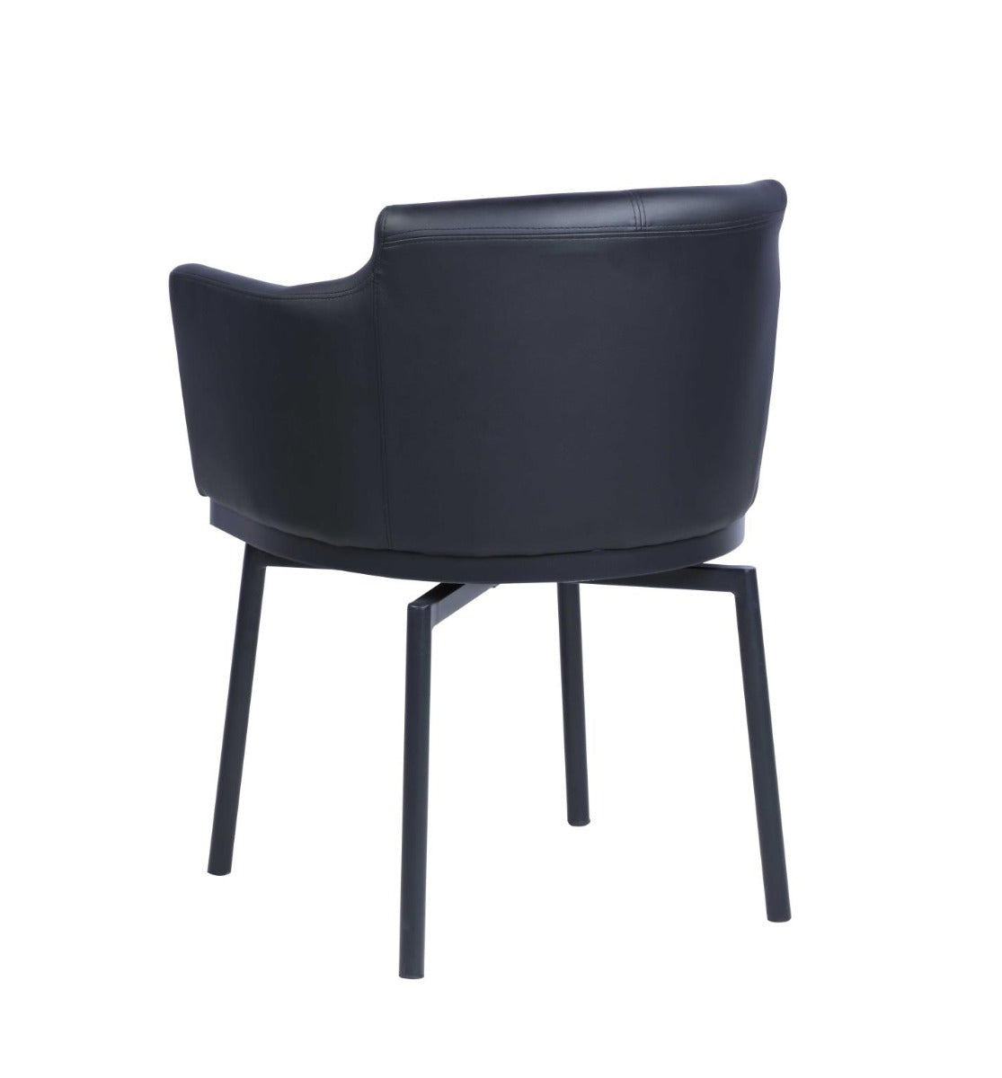 Chintaly Demi Modern Club Arm Chair with Memory Swivel, Black