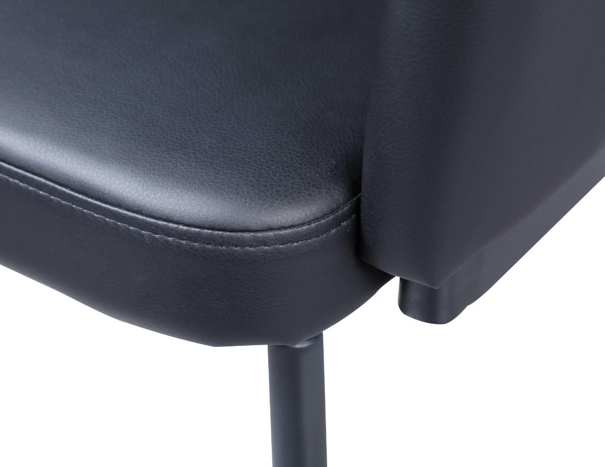 Chintaly Demi Modern Club Arm Chair with Memory Swivel, Black
