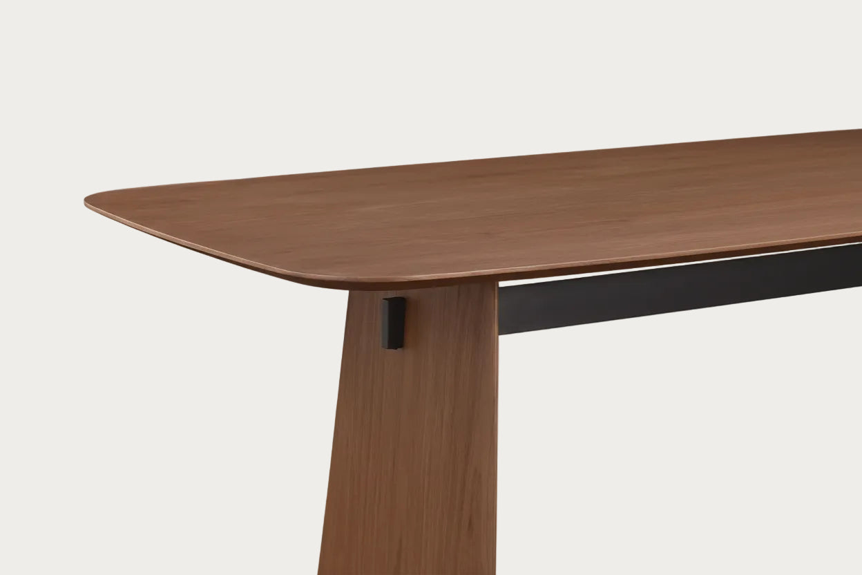 Wooden table with a white background