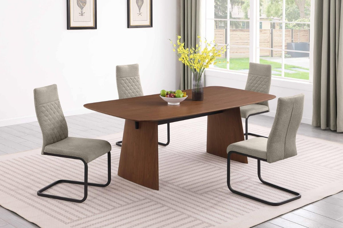 Chintaly Eden 5-Piece Dining Room Set with All-wood Table & Cantilever Chairs