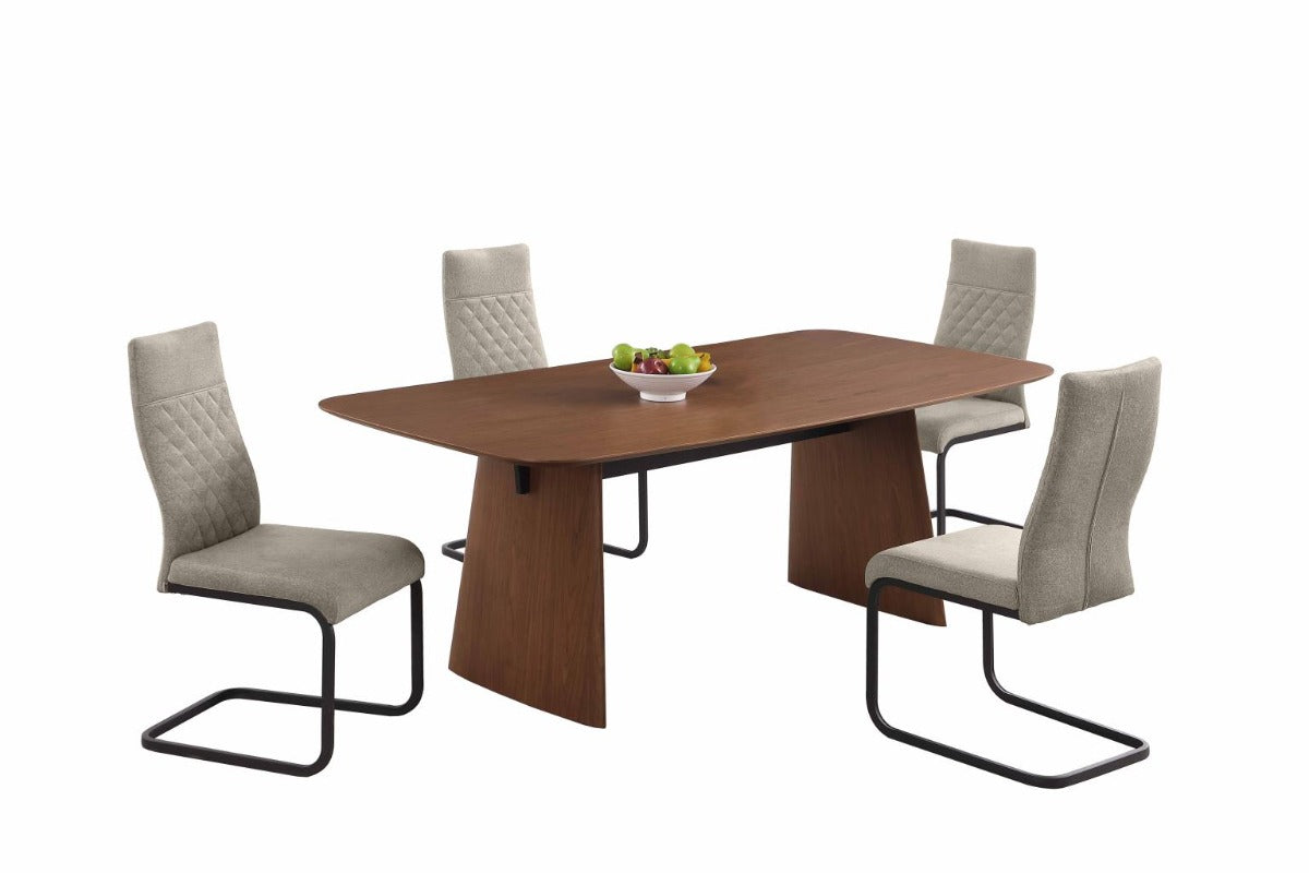 Chintaly Eden 5-Piece Dining Room Set with All-wood Table & Cantilever Chairs