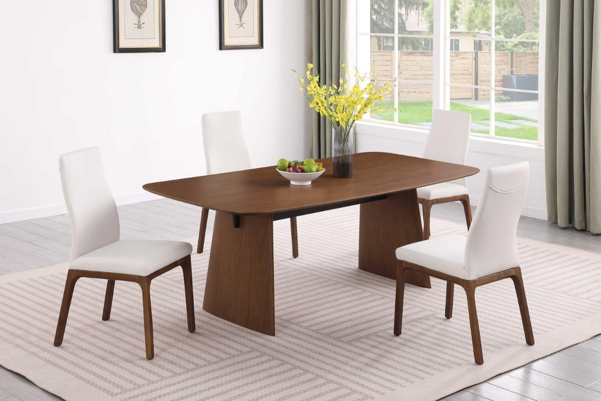 Chintaly Eden Modern Dining Room Set with Rosario Solid Wood Chairs