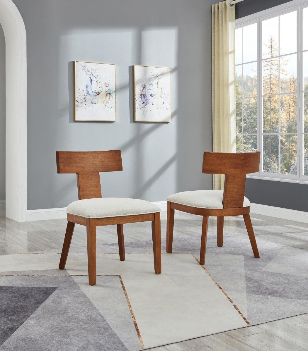 Chintaly Edith Modern Side Chair, Fabric Upholstered