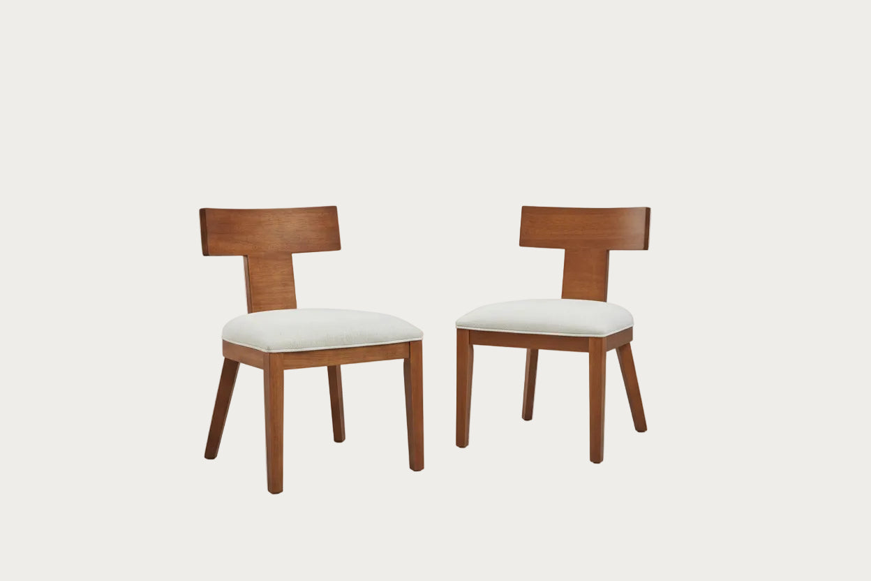 Edith Modern Side Chair, Fabric Upholstered, Set of 2