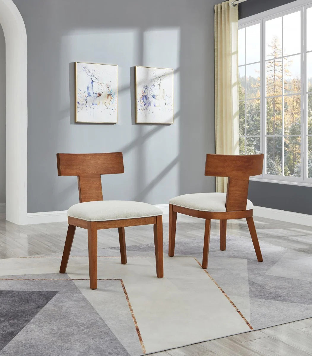 Edith Modern Side Chair, Fabric Upholstered, Set of 2