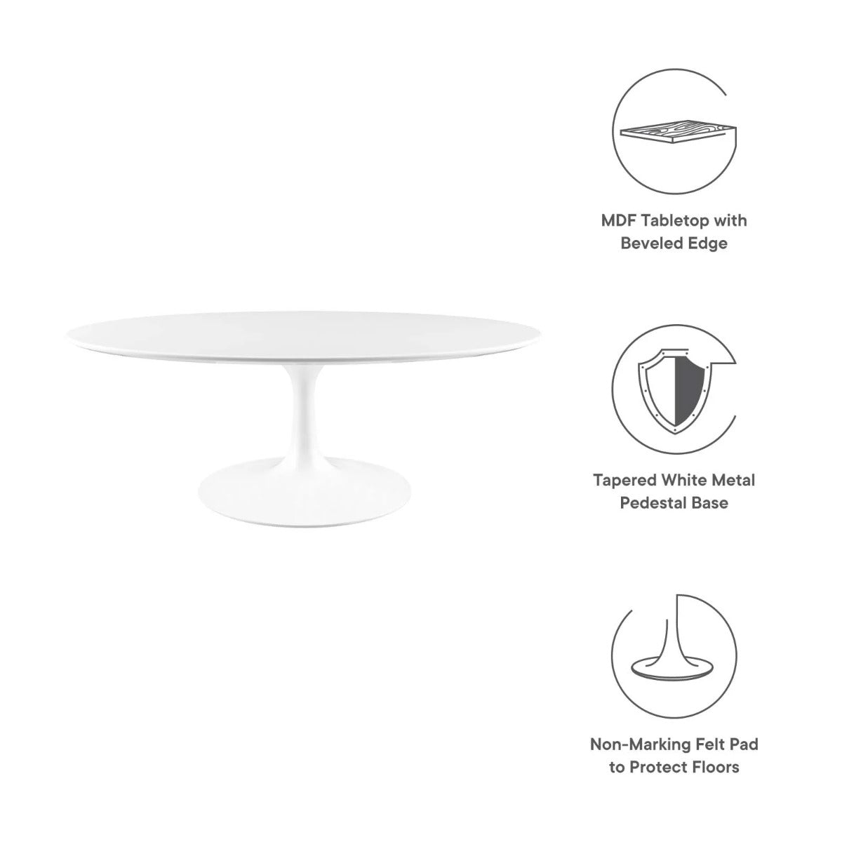 Modway Lippa 42" Oval Coffee Table