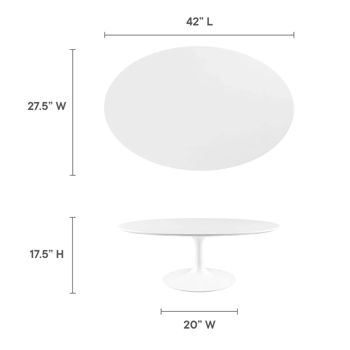Modway Lippa 42" Oval Coffee Table