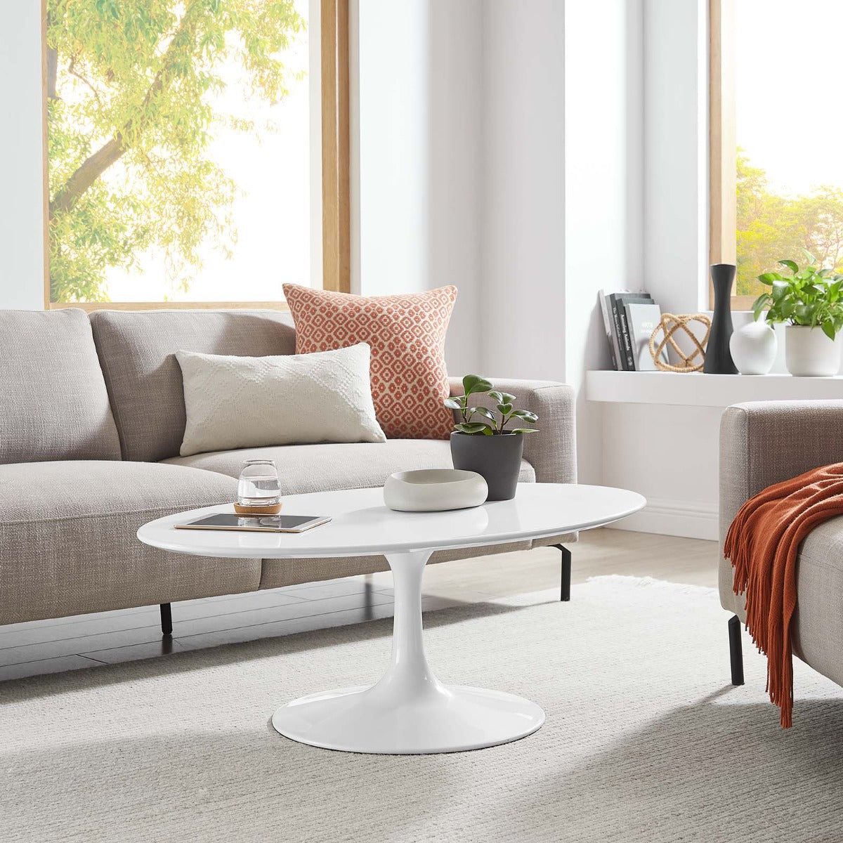 Modway Lippa 42" Oval Coffee Table