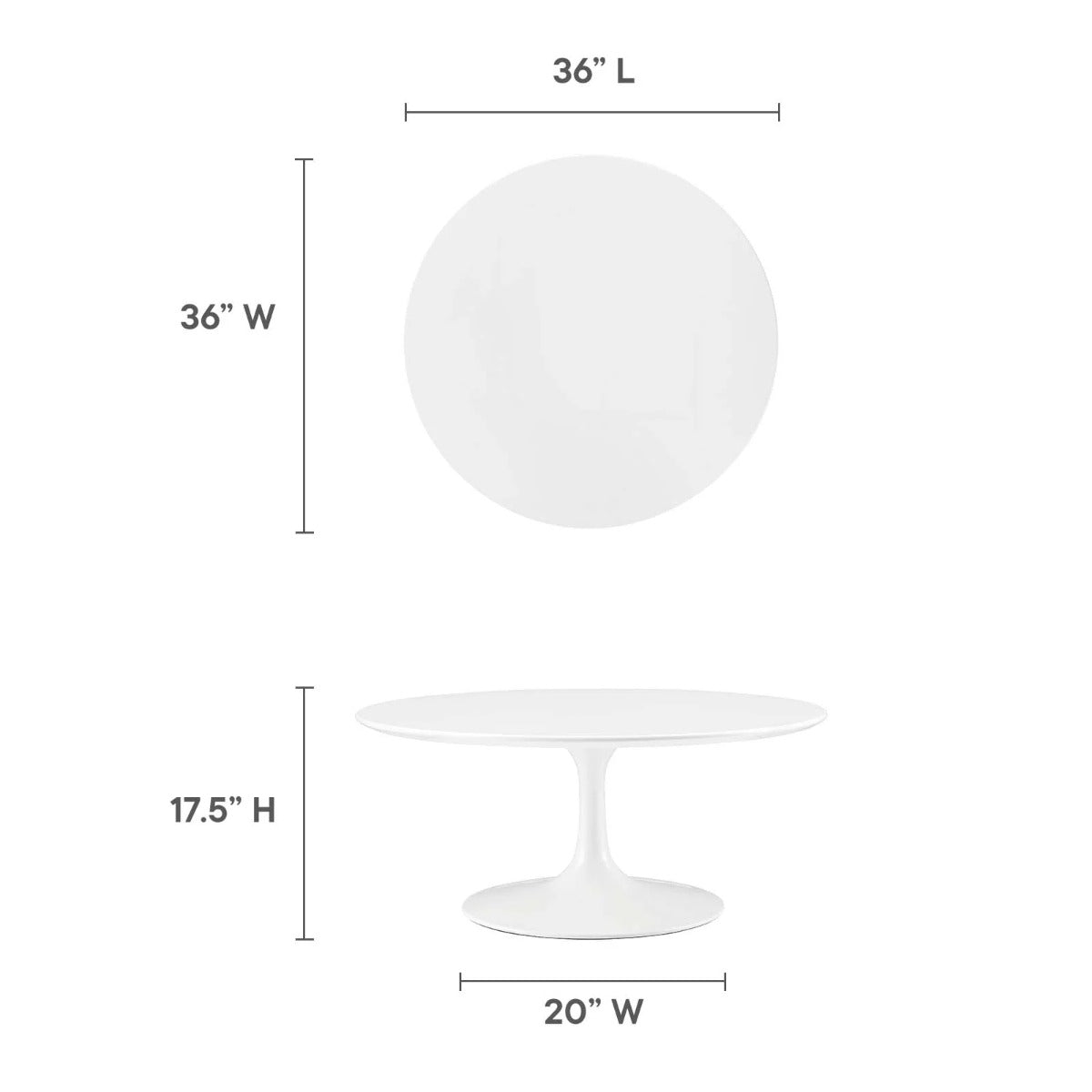 Modway Lippa 36" Round Wood Coffee Table