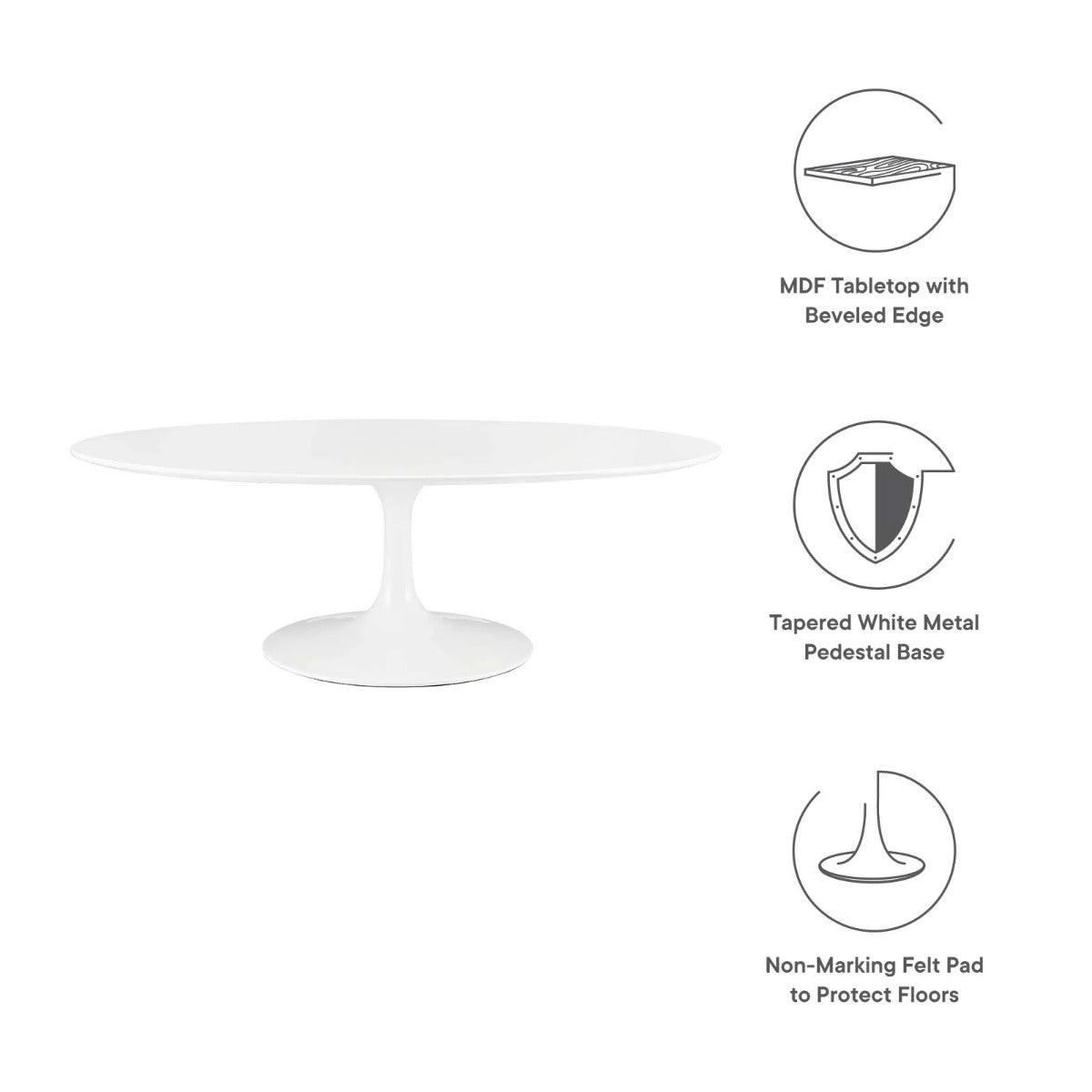 Modway Lippa 48" Oval-Shaped Wood Top Coffee Table