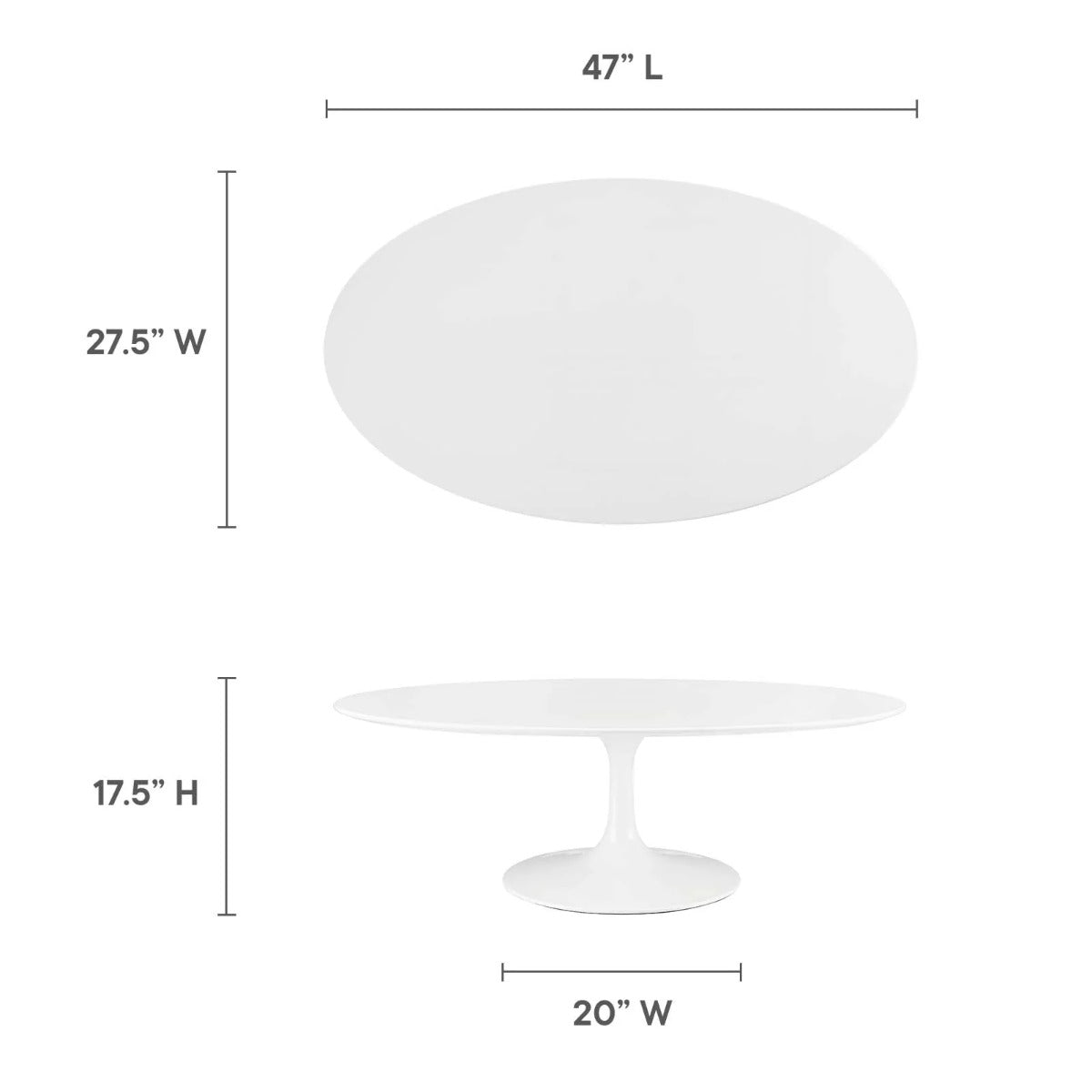 Modway Lippa 48" Oval-Shaped Wood Top Coffee Table