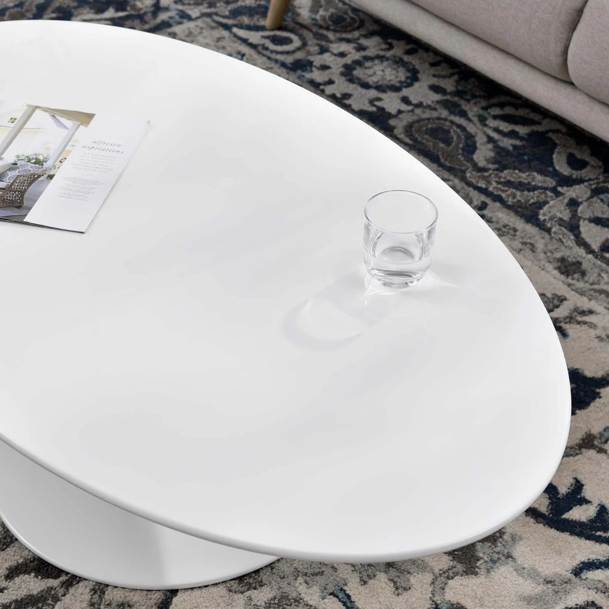 Modway Lippa 48" Oval-Shaped Wood Top Coffee Table