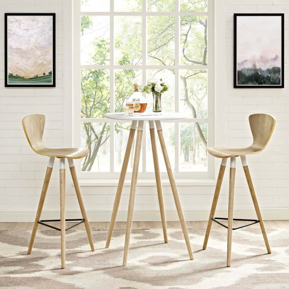 Modway Track Round Bar Table White