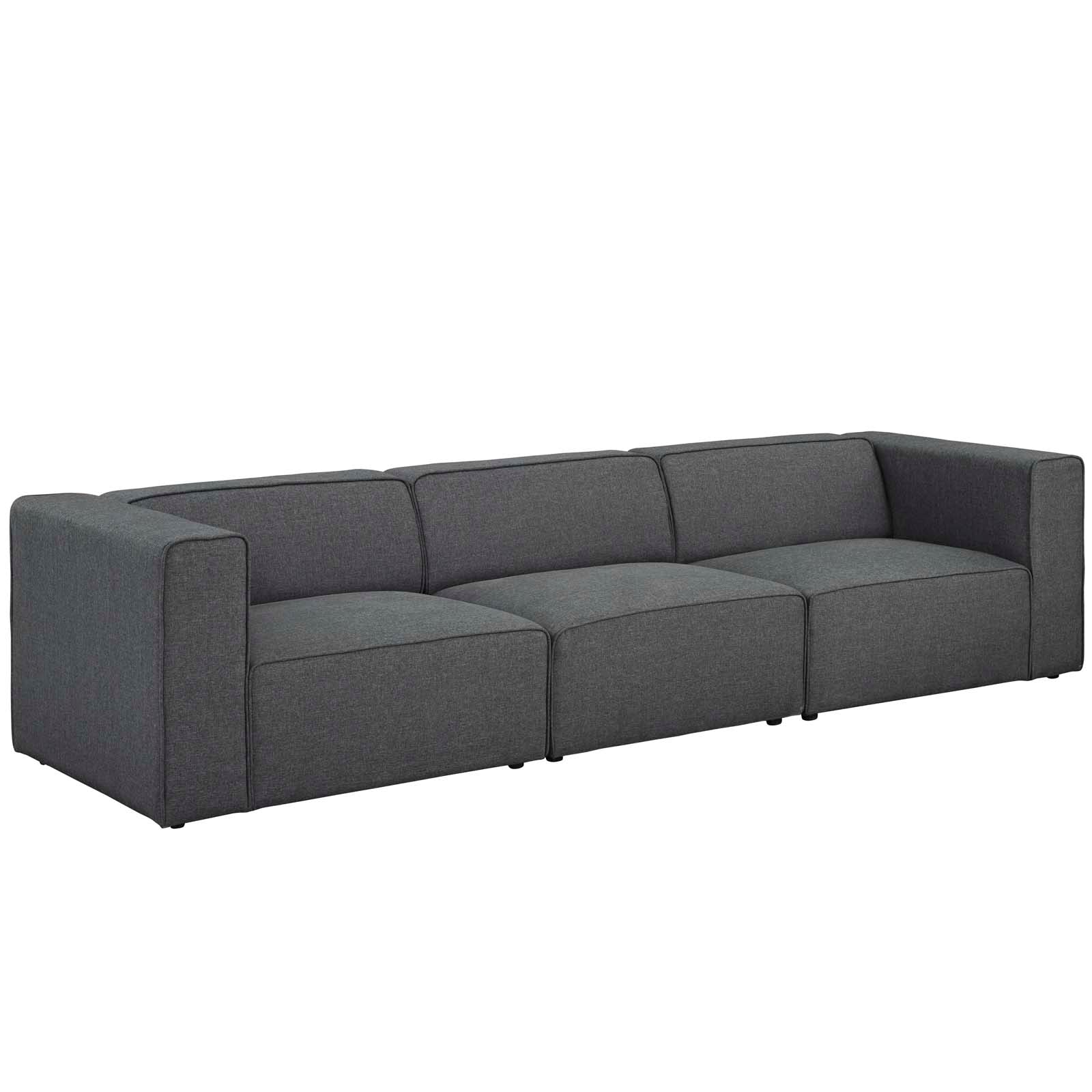 Modway Mingle 3 Piece Upholstered Fabric Sectional Sofa