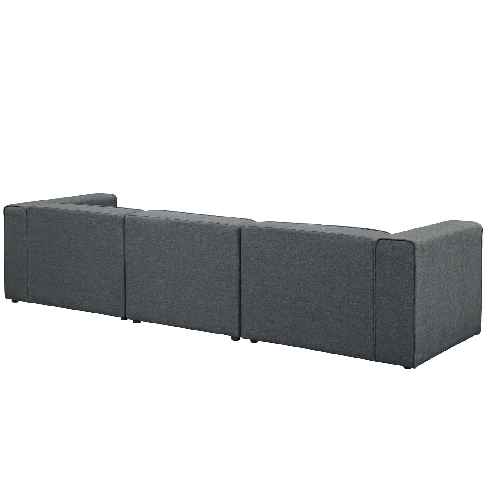 Modway Mingle 3 Piece Upholstered Fabric Sectional Sofa