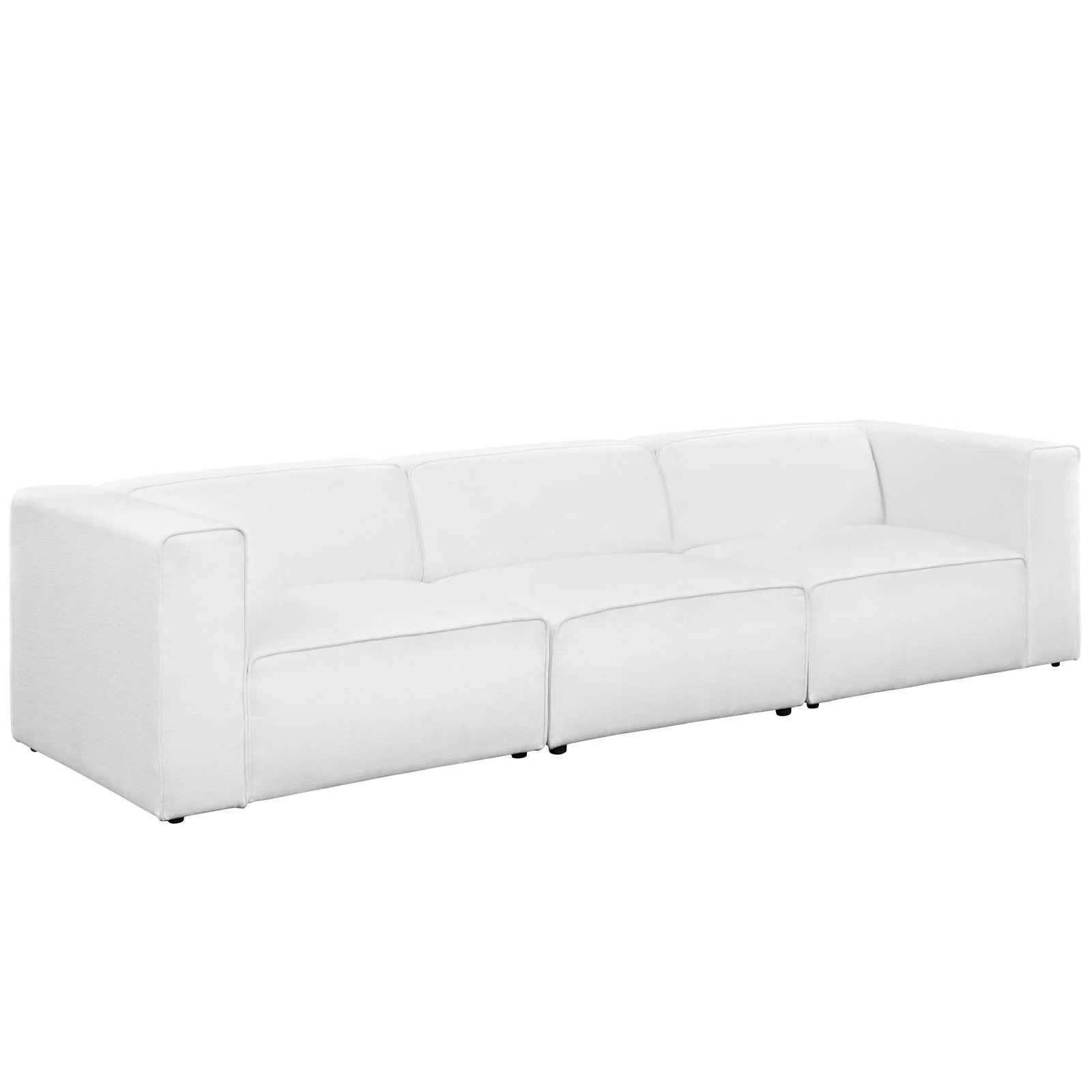 Modway Mingle 3 Piece Upholstered Fabric Sectional Sofa