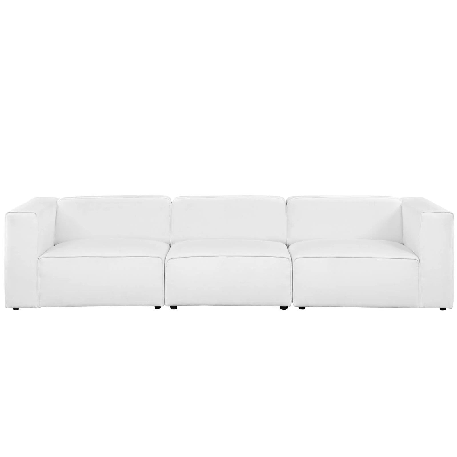 Modway Mingle 3 Piece Upholstered Fabric Sectional Sofa