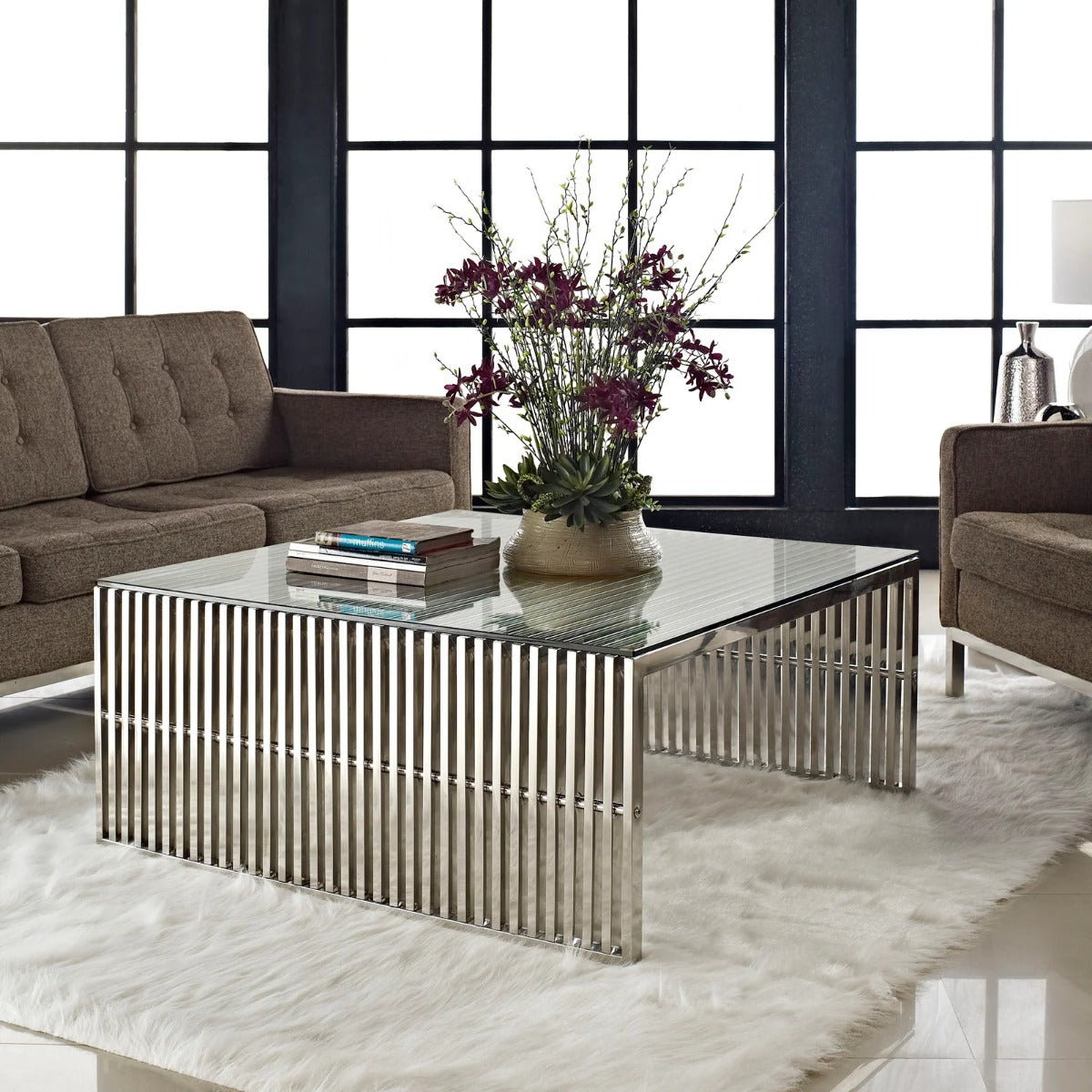Modway Cosmos 36" Square Burl Wood Coffee Table