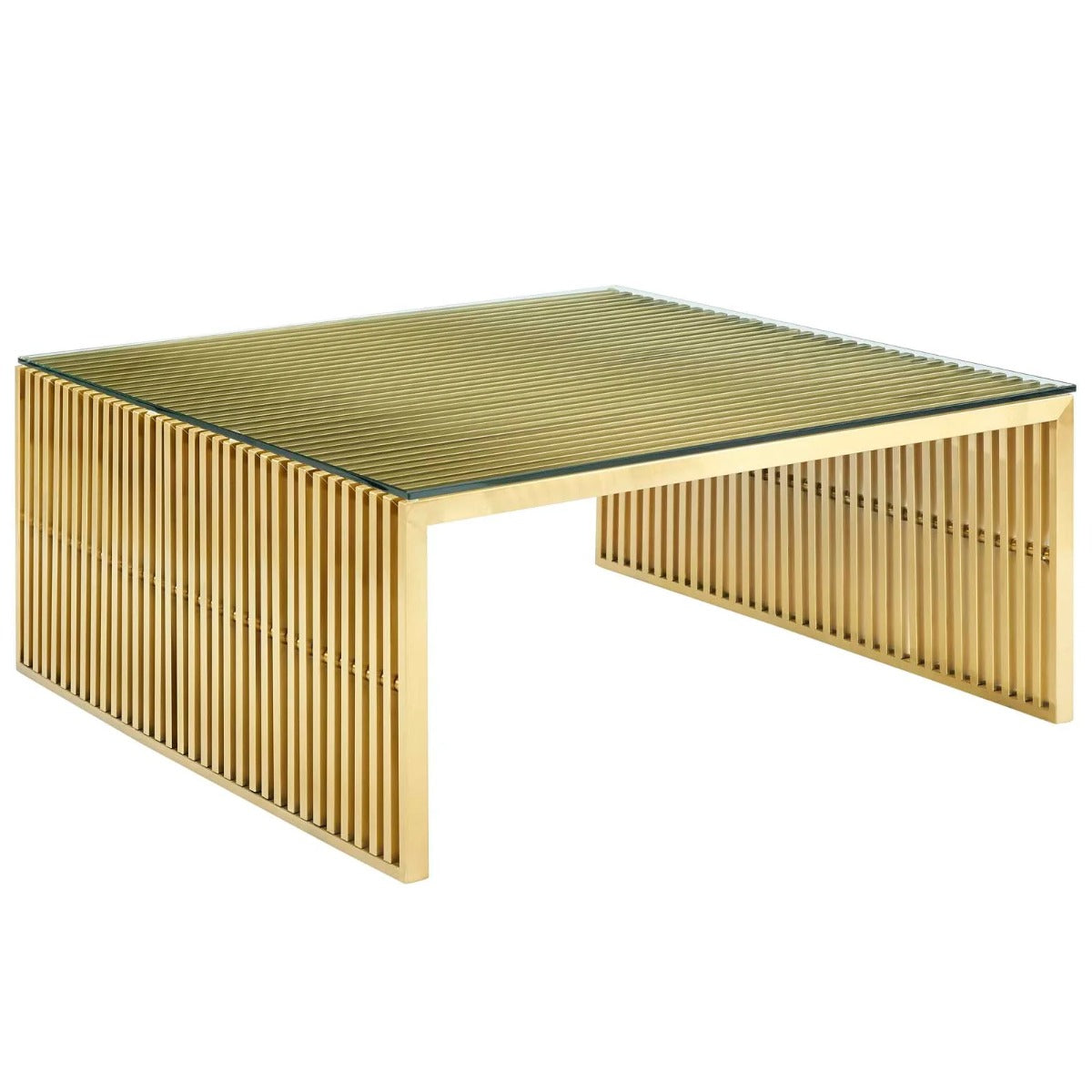 Modway Gridiron Stainless Steel Coffee Table
