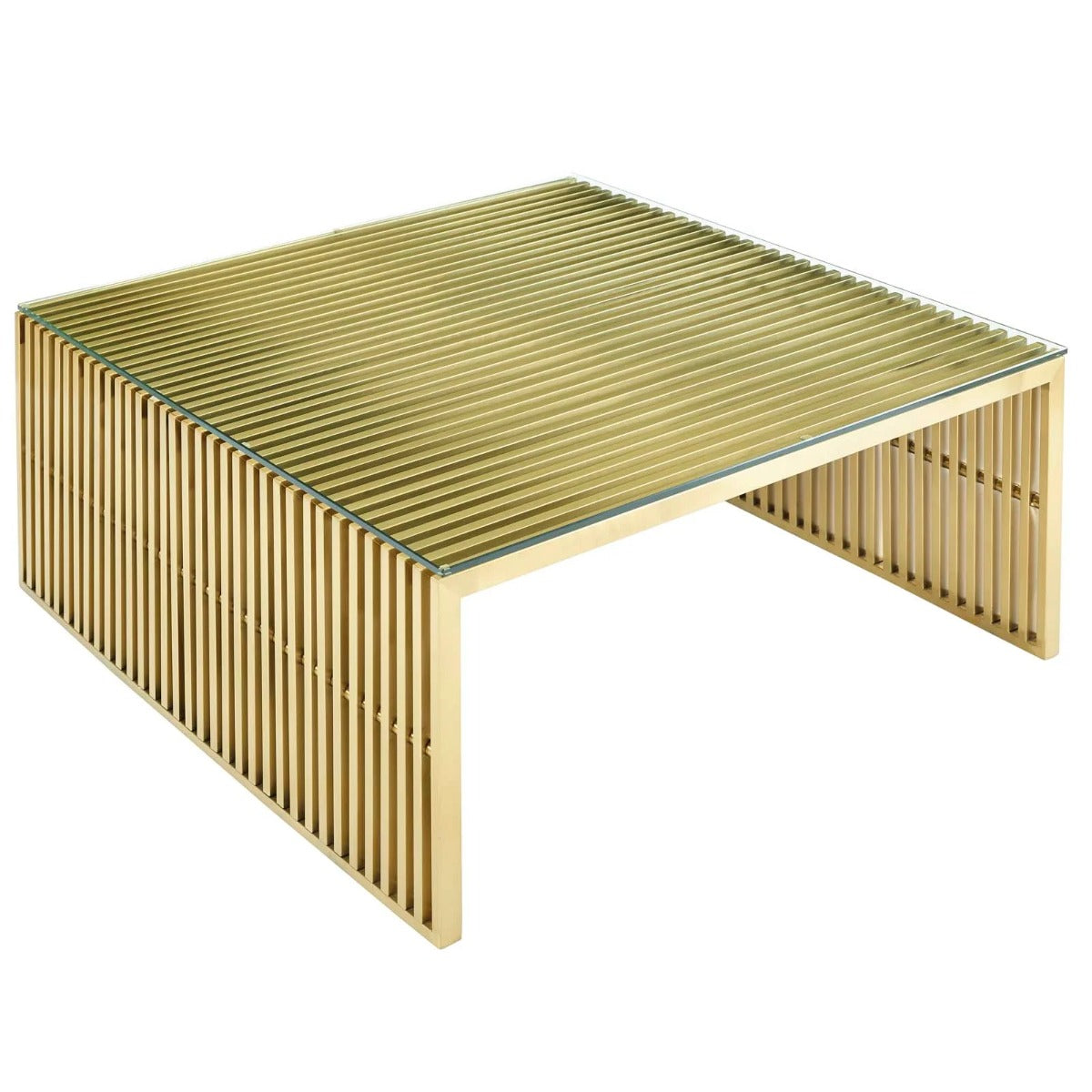 Modway Gridiron Stainless Steel Coffee Table