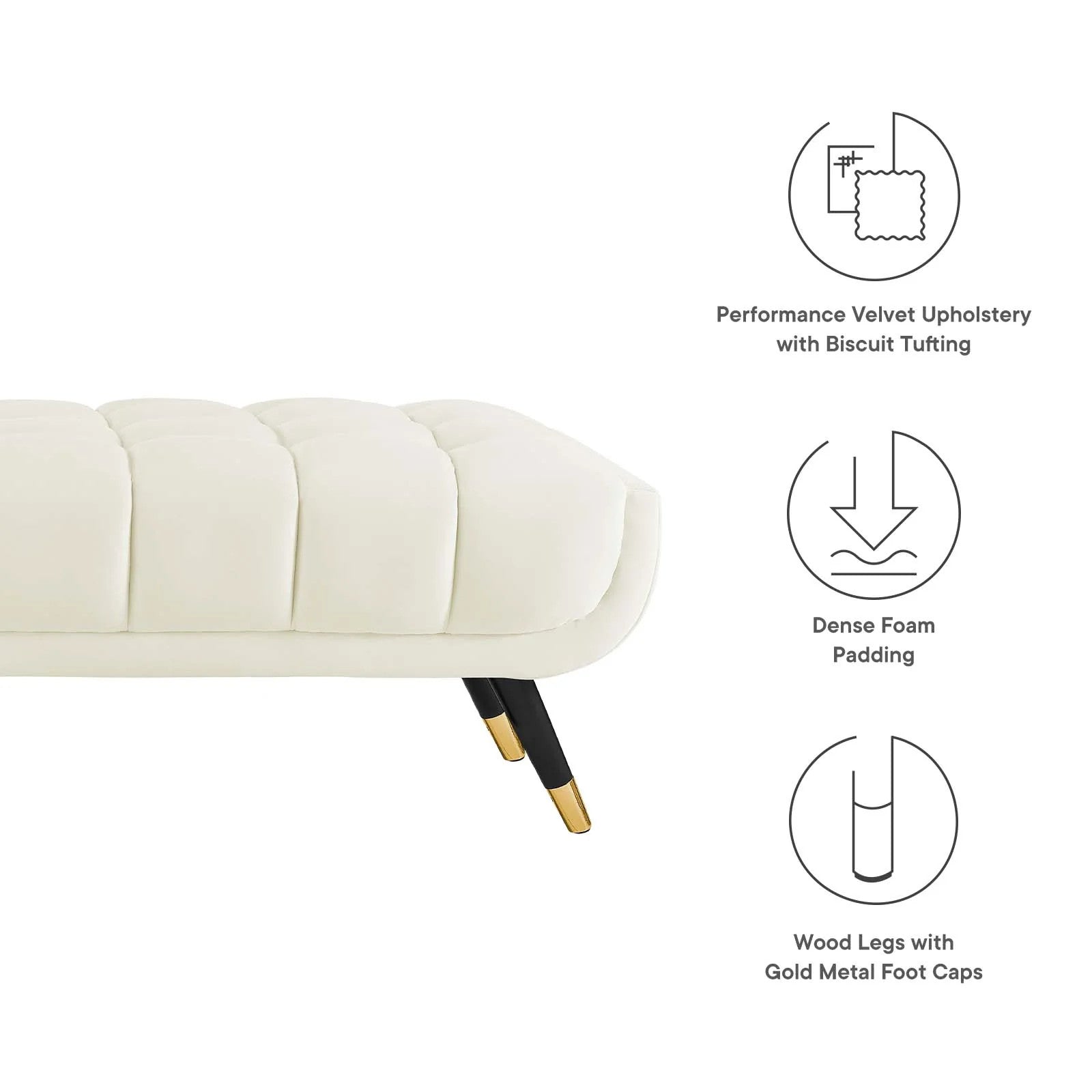Modway Adept Performance Velvet Bench