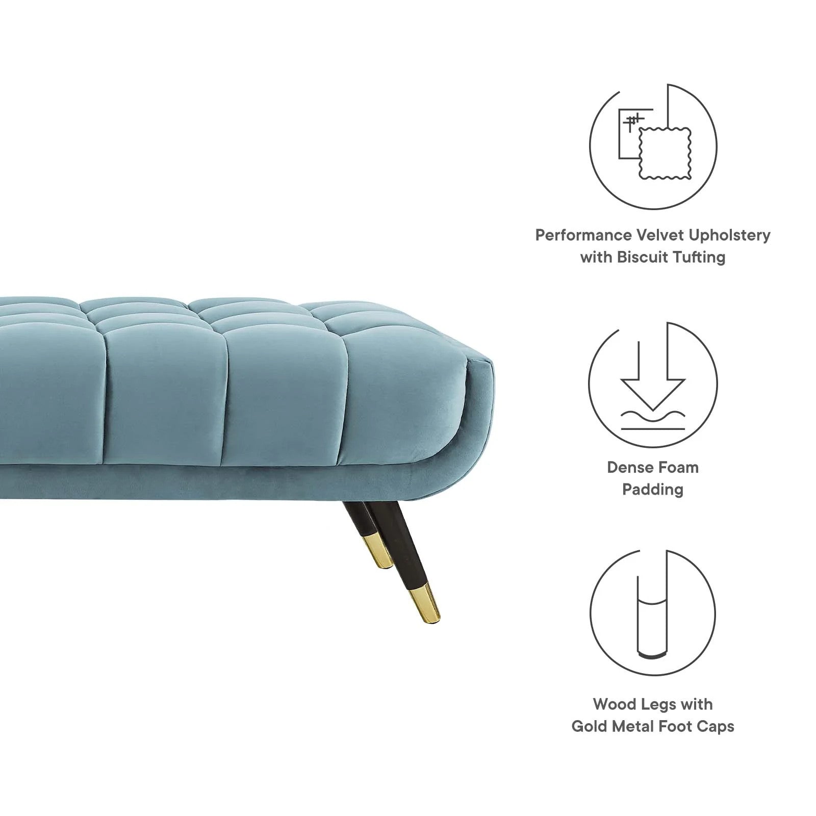 Modway Adept Performance Velvet Bench