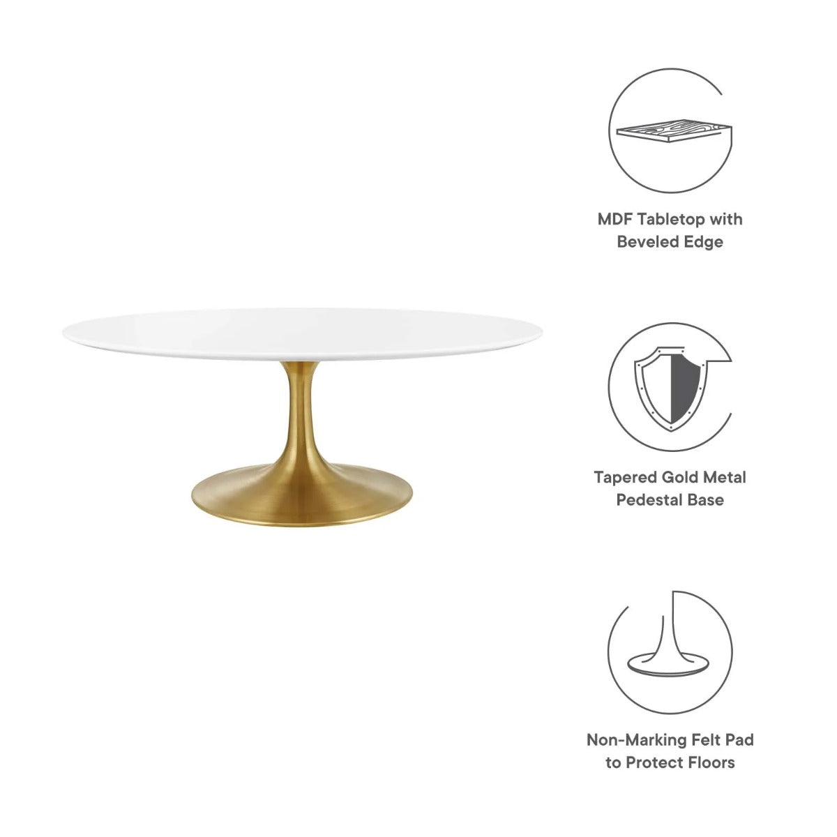 Modway Lippa 42" Oval Coffee Table
