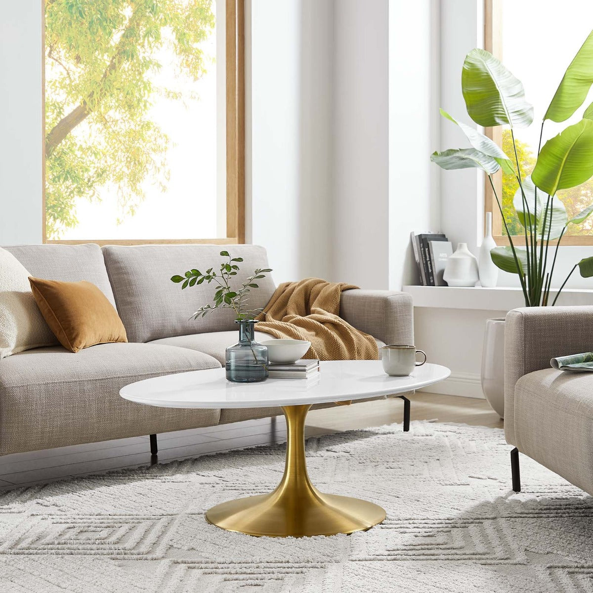 Modway Lippa 42" Oval Coffee Table