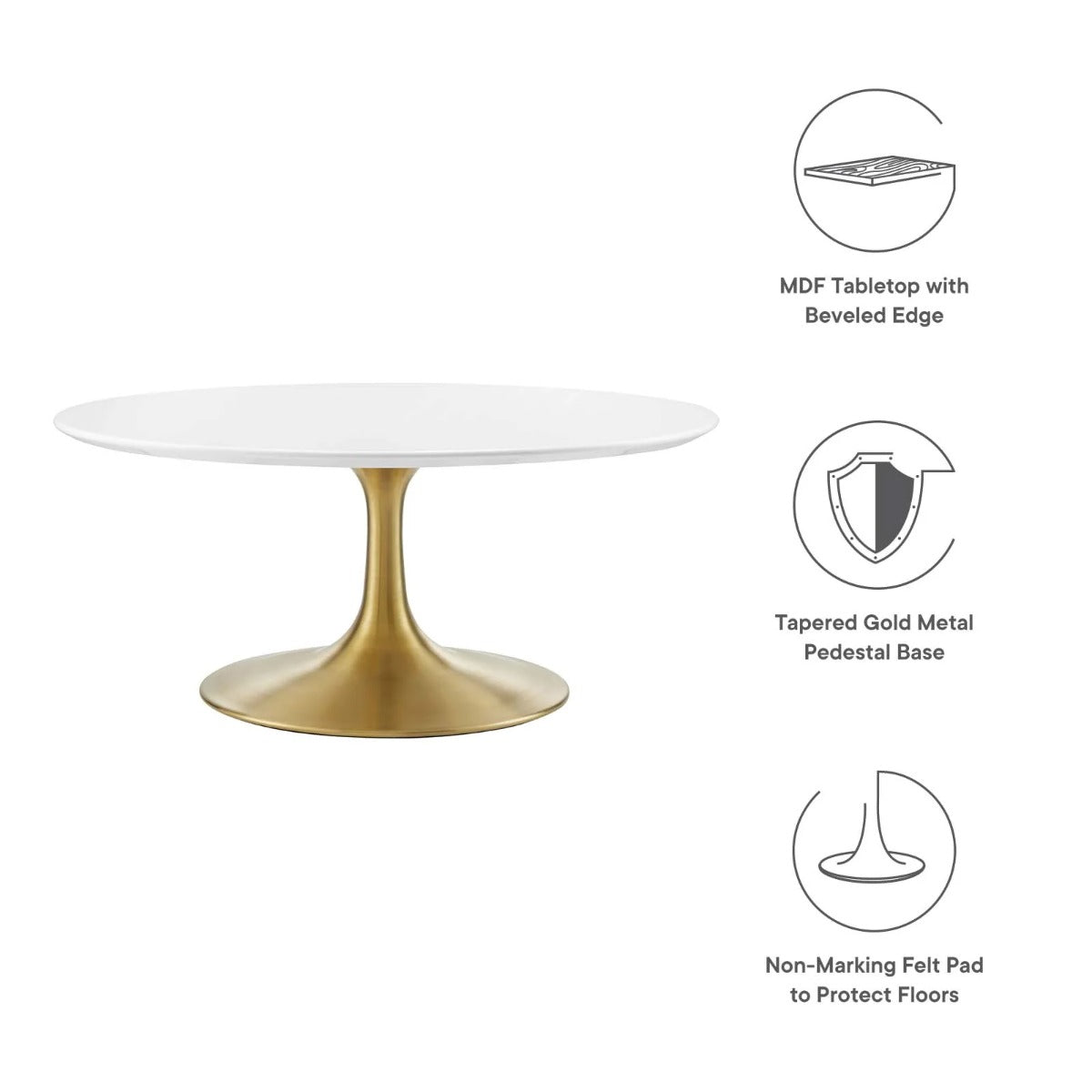 Modway Lippa 36" Round Wood Coffee Table 1