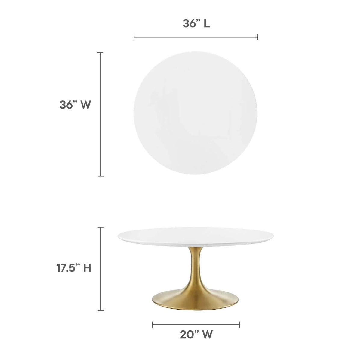 Modway Lippa 36" Round Wood Coffee Table 1