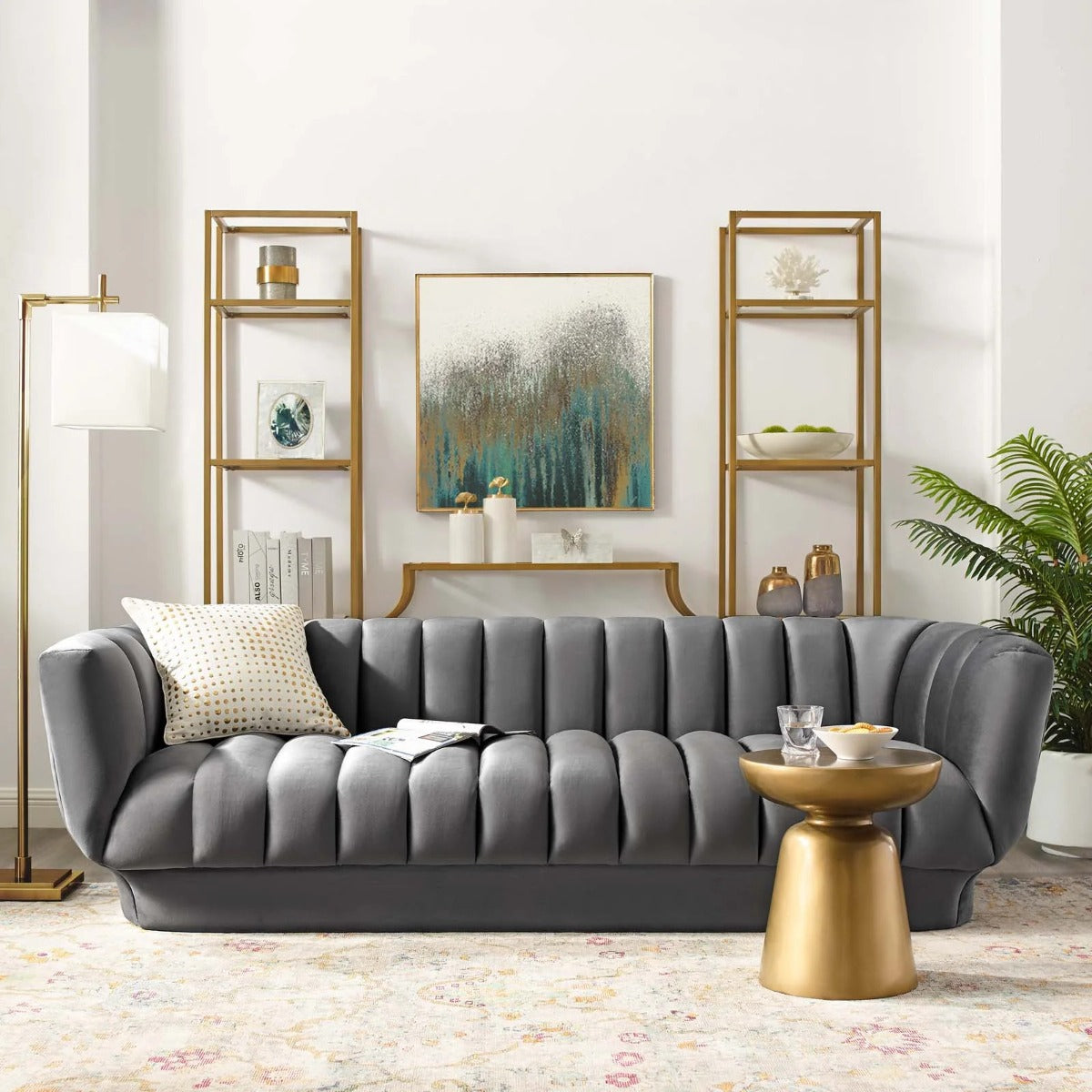 Modway Entertain Vertical Channel Tufted Performance Velvet Sofa