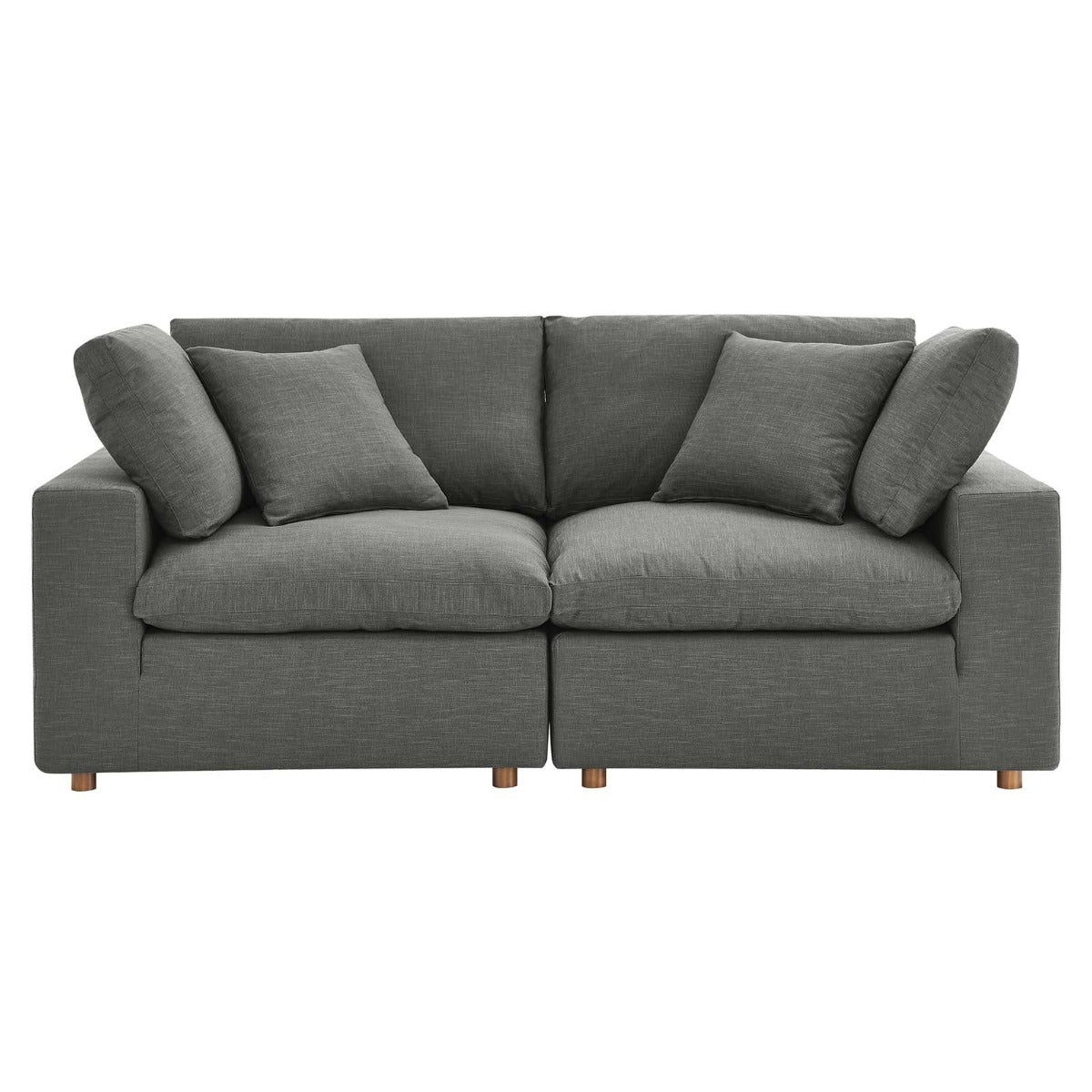 Modway Commix Down Filled Overstuffed 2 Piece Sectional Sofa Set