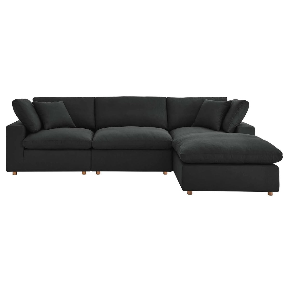 Modway Commix Down Filled Overstuffed 4 Piece Sectional Sofa Set