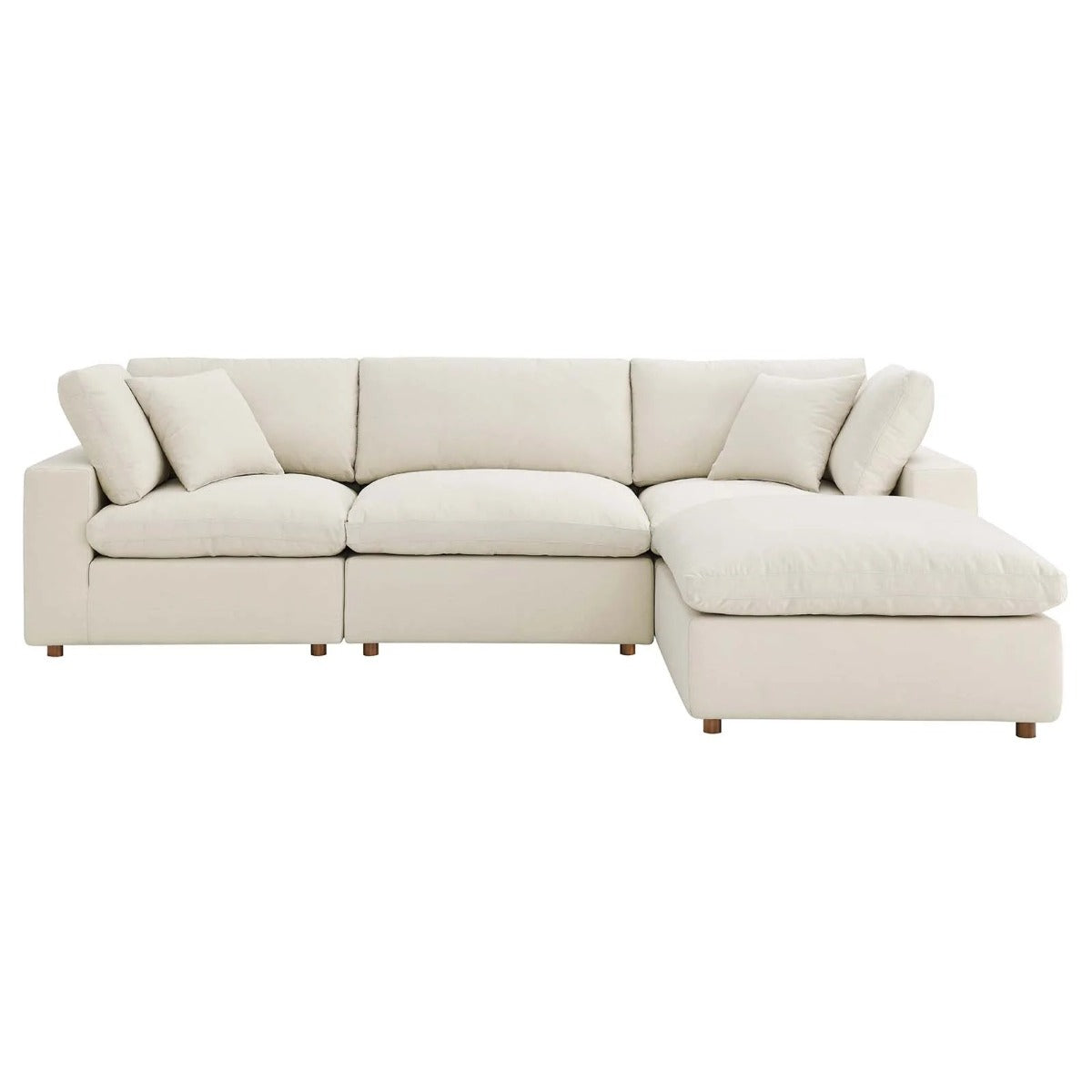 Modway Commix Down Filled Overstuffed 4 Piece Sectional Sofa Set