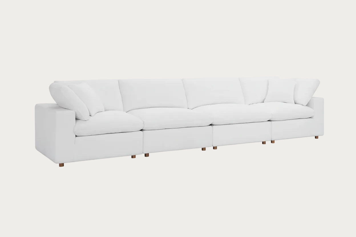 White sofa on a white background