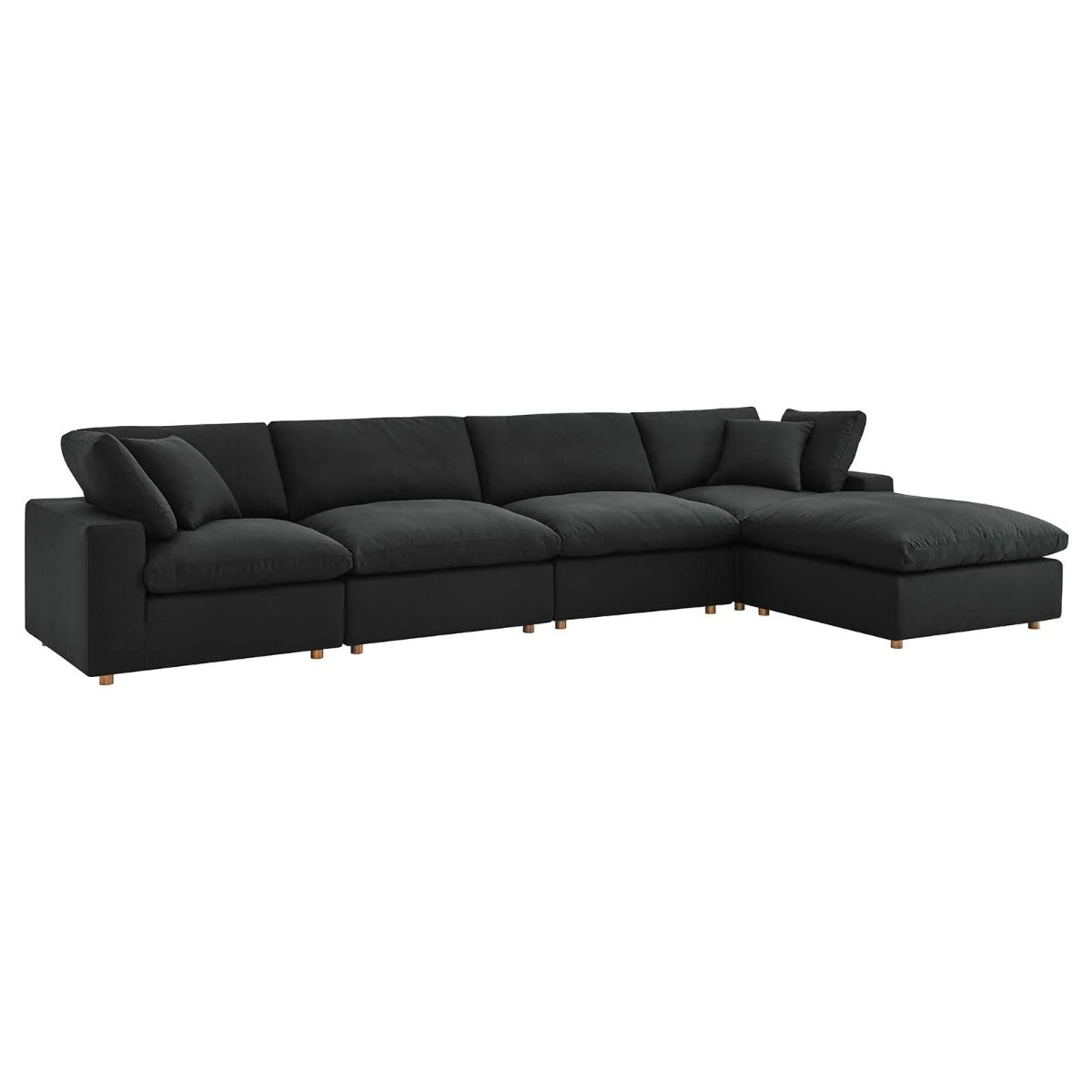 Modway Commix Down Filled Overstuffed 5 Piece Sectional Sofa Set