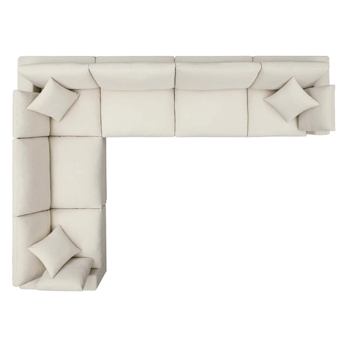 Modway Commix Down Filled Overstuffed 6 Piece Sectional Sofa Set