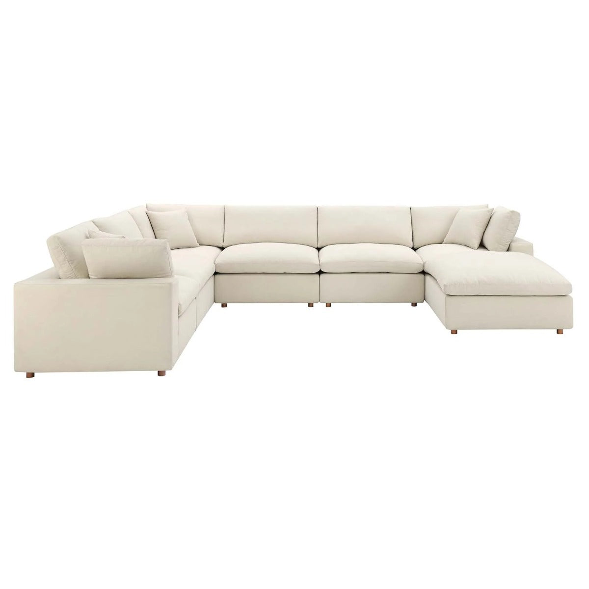 Modway Commix Down Filled Overstuffed 7-Piece Sectional Sofa